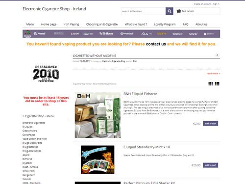 Electronic Cigarette Shop - Ireland